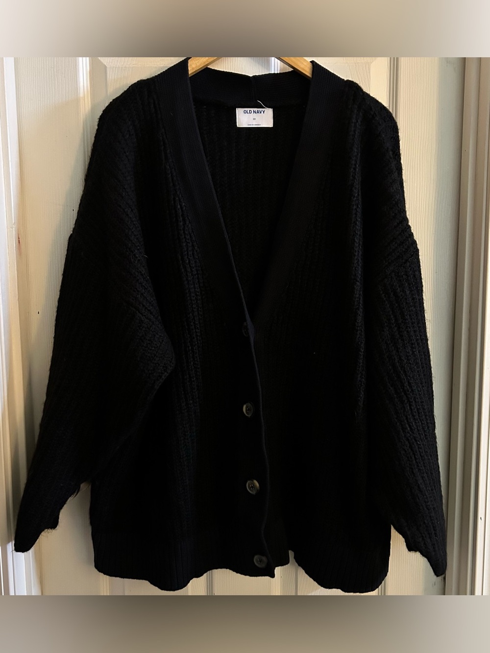 Old Navy Black V-Neck Button Cardigan Sweater